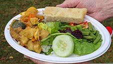Reading Town Meal vegetable curry, salad and focaccia